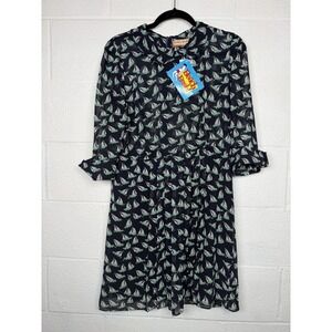 Vintage Beach Bash Sailboat Dress XL Fits S M Sheer Nautical Coquette Retro